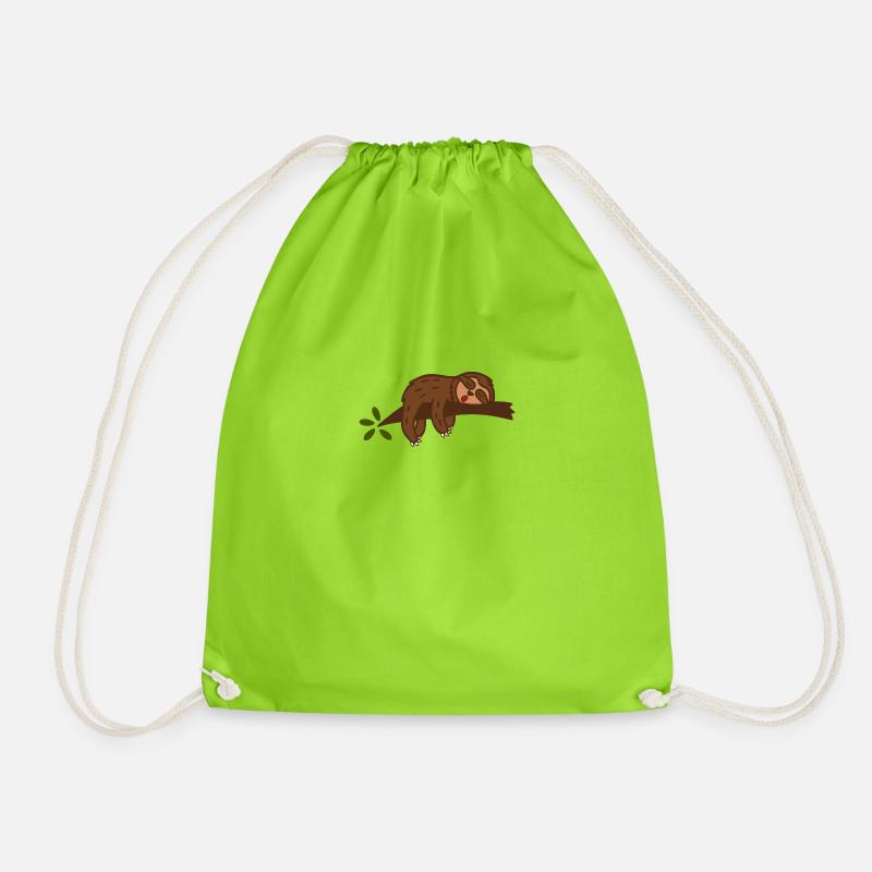 sloth - Drawstring Bag - neon green