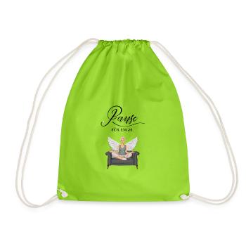 Angel T-shirt angel clothing break for angel - Drawstring Bag - neon green - Front