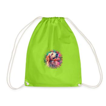 Chien chasse coloré - Sac de sport léger - vert néon - Devant
