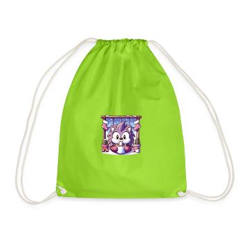 Winter themed hedgehog - Drawstring Bag - neon green - Front