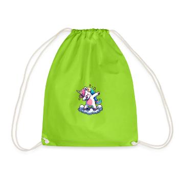 Rainbow Unicorn Dance - Drawstring Bag - neon green - Front