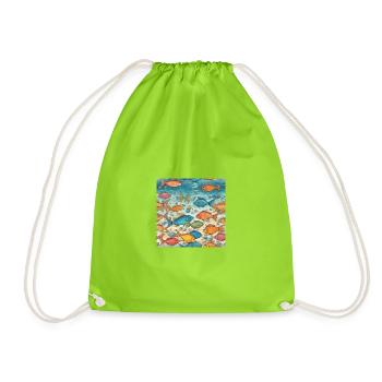 Élégance Marine : Poissons à la Mode - Sac de sport léger - vert néon - Devant