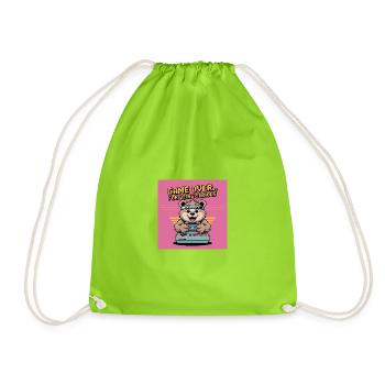 Teddy Bear Gierczak Funny Retro Theme - Drawstring Bag - neon green - Front