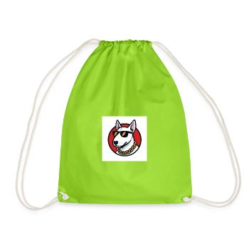 Bull terrier cool avec lunettes de soleil et chaîne en or - Sac de sport léger - vert néon - Devant