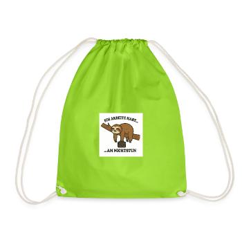 Motif de travail de paresseux - Sac de sport léger - vert néon - Devant