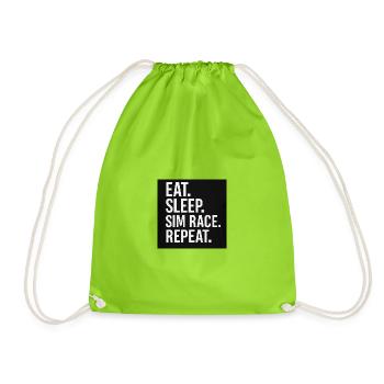EAT.SLEEP.SIM RACE.REPEAT - Turnbeutel - Neongrün - Vorne