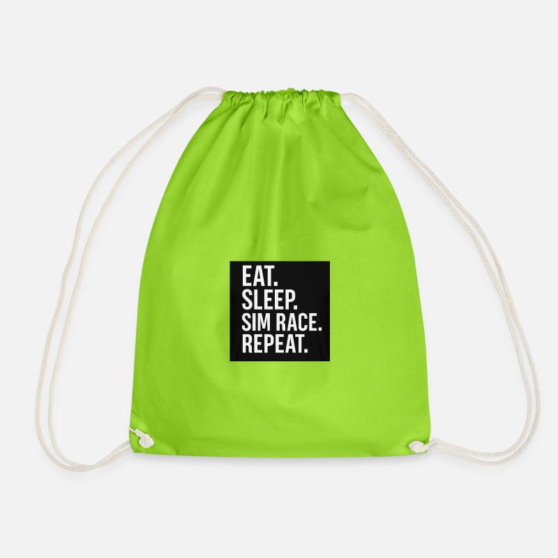 EAT.SLEEP.SIM RACE.REPEAT - Turnbeutel - Neongrün