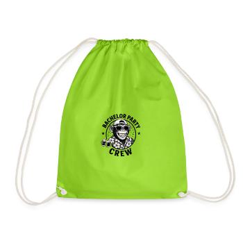Bachelor Party Bachelor Monkey - Drawstring Bag - neon green - Front
