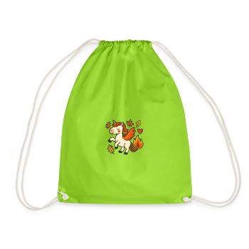 Einhorn_im_Herbst - Drawstring Bag - neon green - Front
