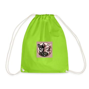 Chihuahua Damen T-Shirt mit Tiara-Design - Turnbeutel - Neongrün - Vorne