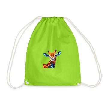 Giraffa - Giraffe - Turnbeutel - Neongrün - Vorne