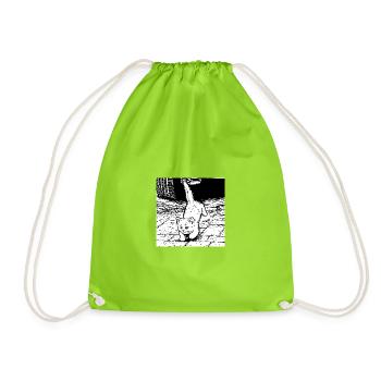 Les pattes du chat regardent sous la voiture - Sac de sport léger - vert néon - Devant