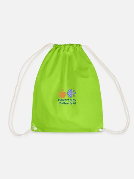 Coffee AI Power Design - Drawstring Bag - neon green