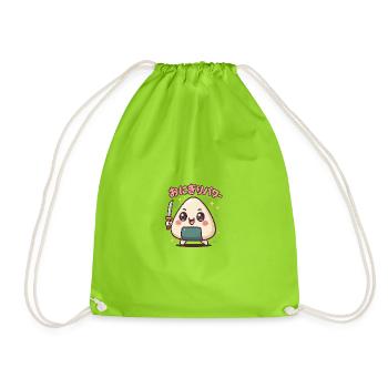 Onigiri Power Krieger - Turnbeutel - Neongrün - Vorne