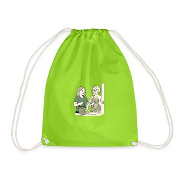 Grandma Karin - Drawstring Bag - neon green - Front