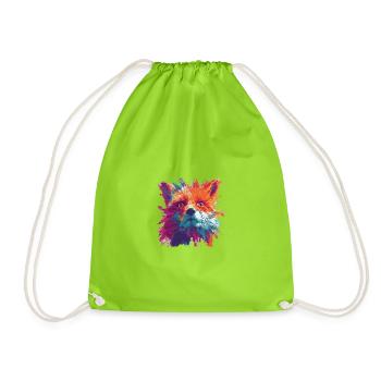 Intense_Fox_Face_Abstract_Painting - Sac de sport léger - vert néon - Devant