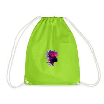 Fiery_Nebula_Woman_Profile_Silhouette - Sac de sport léger - vert néon - Devant