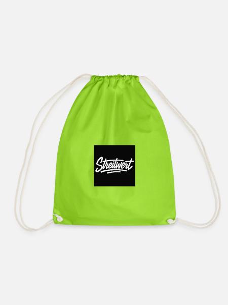 Disputed Script Logo Black - Drawstring Bag - neon green