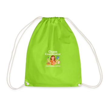 Coordinatrice du Chaos – Professional Edition mama - Sac de sport léger - vert néon - Devant