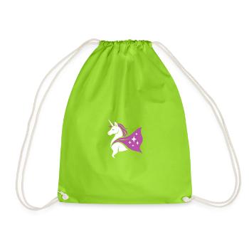 Unicorn with cape, magic in the heart - Drawstring Bag - neon green - Front