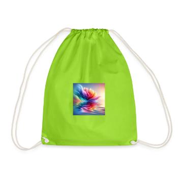 Abstrakte Blumenwellen 1 - Turnbeutel - Neongrün - Vorne