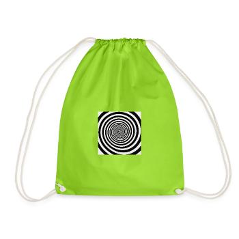 Hypnotische schwarz-weiße Spirale - Turnbeutel - Neongrün - Vorne