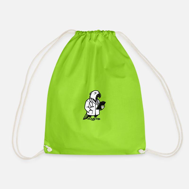Doctor Parrot - Drawstring Bag - neon green