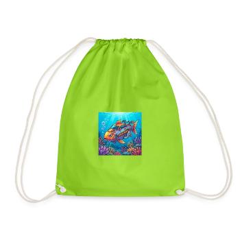 Accorder les poissons - Sac de sport léger - vert néon - Devant