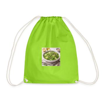 Arugula Pine Nuts Salad - Drawstring Bag - neon green - Front