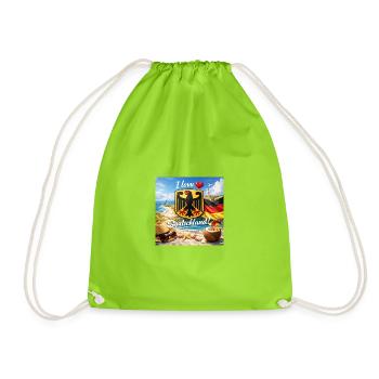 I love Germany Beach - Drawstring Bag - neon green - Front