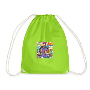 Unicorn Pop Art Delight Rainbow - Drawstring Bag - neon green - Front