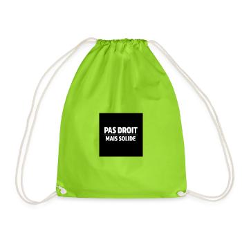 Not straight but solid - Drawstring Bag - neon green - Front