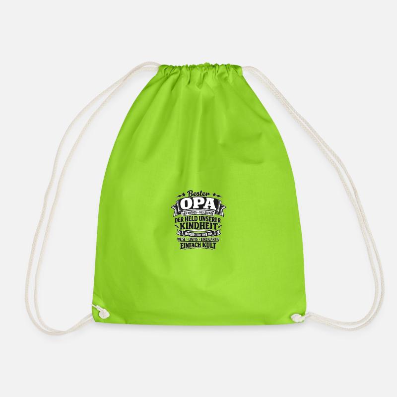 Bester Opa Held der Kindheit - Turnbeutel - Neongrün