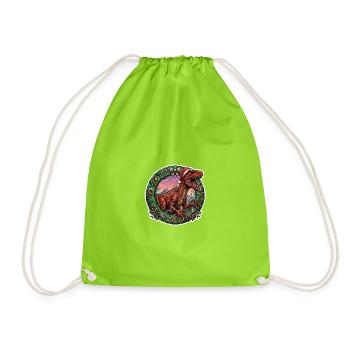 Couronne de Noël de Rapace - Festive de Dino - Sac de sport léger - vert néon - Devant