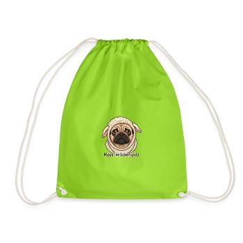 Mops im Schafspelz - Turnbeutel - Neongrün - Vorne