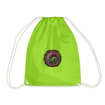 Stegosaurus Christmas Magic - Drawstring Bag - neon green - Front
