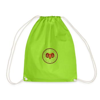 Ram - Drawstring Bag - neon green - Front