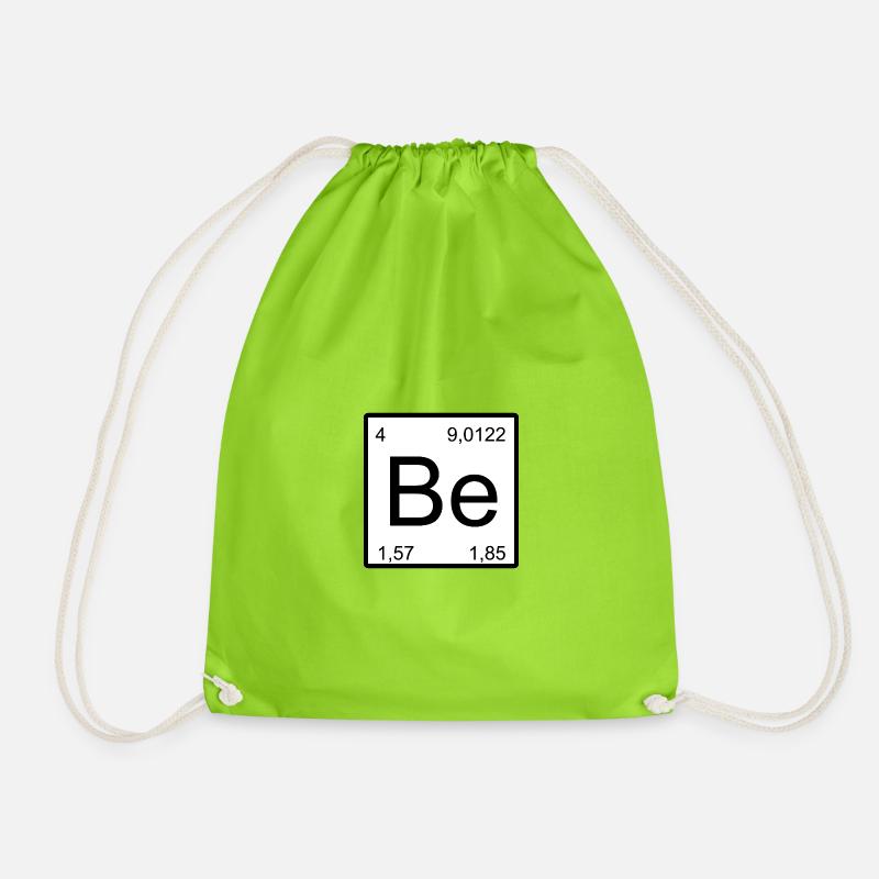 Be Element Stil: Periodensystem Muster Beryllium - Turnbeutel - Neongrün