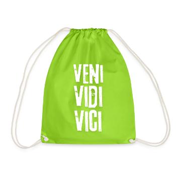 Veni Vidi Vici Vertical Stack - Drawstring Bag - neon green - Front