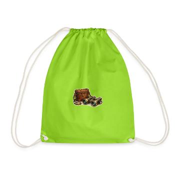 Sacoche à jumelles d’expédition vintage - Sac de sport léger - vert néon - Devant