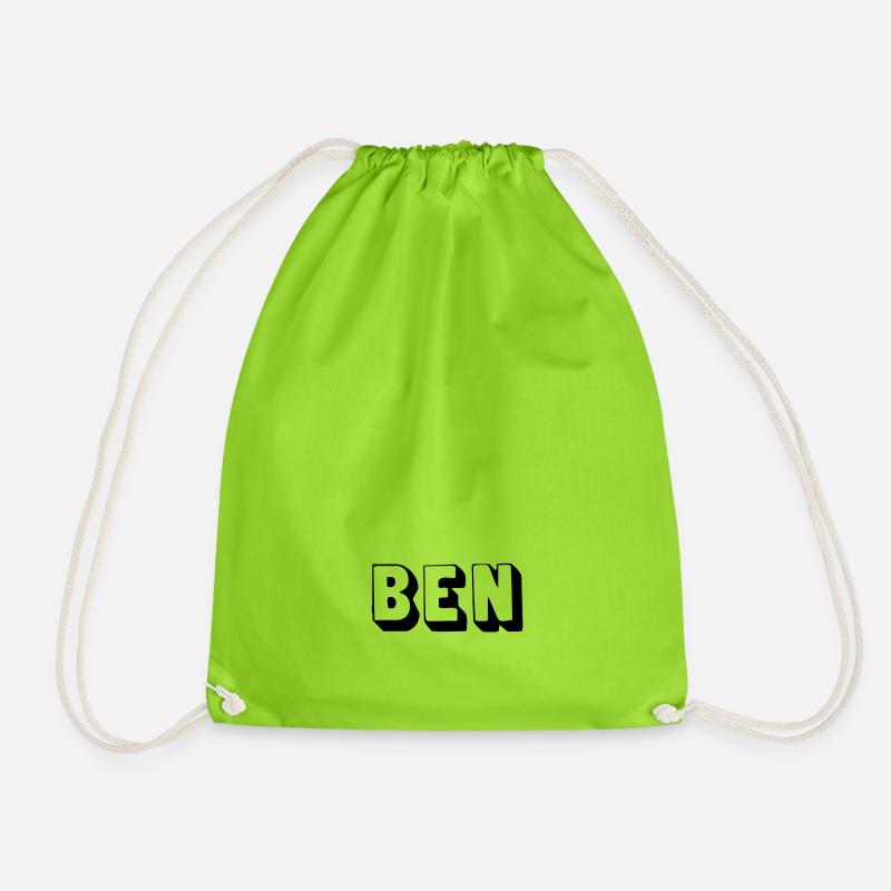 Name - Ben - Turnbeutel - Neongrün