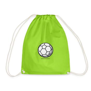 Minimalistisches Fußball-Linien-Art-Design - Turnbeutel - Neongrün - Vorne