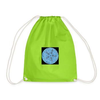 Cercle mosaïque de cailloux bleus - Sac de sport léger - vert néon - Devant