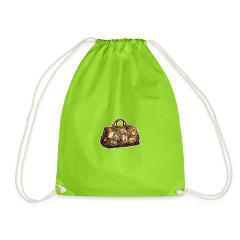 Autocollants vintage pour valises de voyage - Sac de sport léger - vert néon - Devant