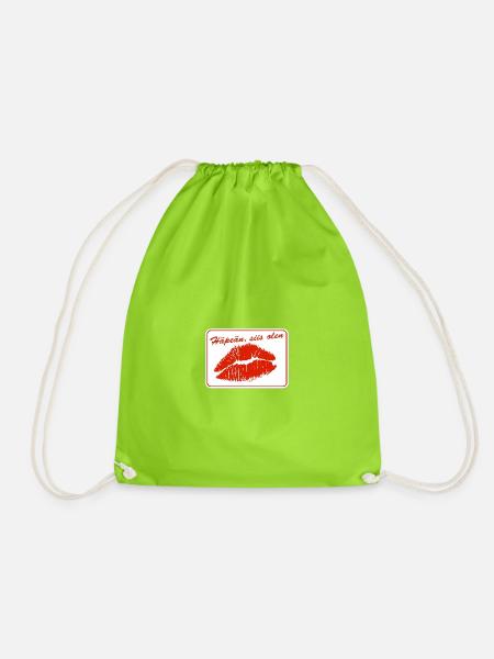 I'm ashamed, so I'm - Drawstring Bag - neon green
