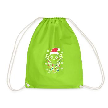 Weihnachtsspinne Weihnachtsbeleuchtung - Turnbeutel - Neongrün - Vorne