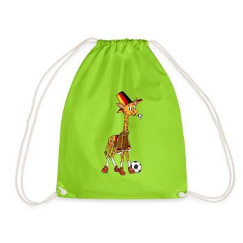 Giraffe Fan Germany - Drawstring Bag - neon green - Front