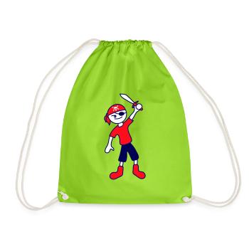 Drôle Pirate Sabre Kid Mignon Turban Toddler - Sac de sport léger - vert néon - Devant