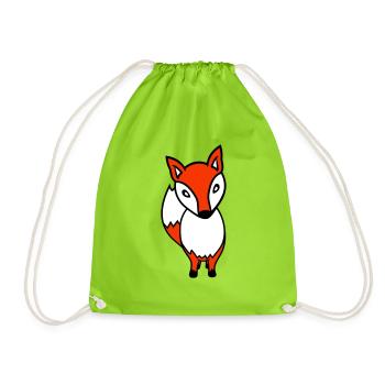 Renard Renard roux Animal sauvage Intelligent Habitants de la forêt - Sac de sport léger - vert néon - Devant