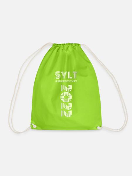 Sylt 2022 Chaostage Neun Euro Ticket - Turnbeutel - Neongrün